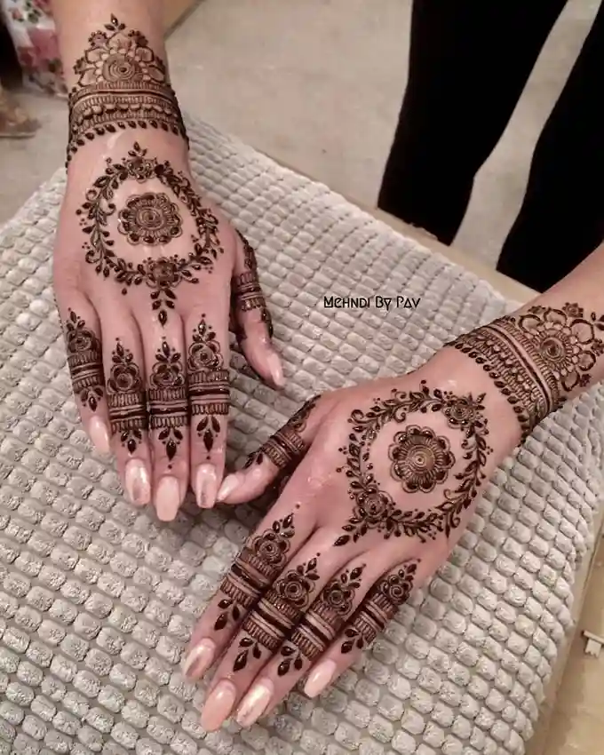 Flower Mehndi Design For Front Hand