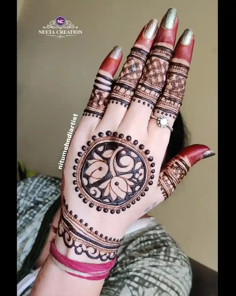 Flower Mehndi Design For Front Hand