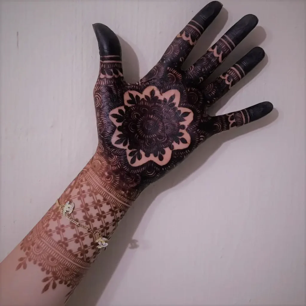 Flower Mehndi Design For Front Hand