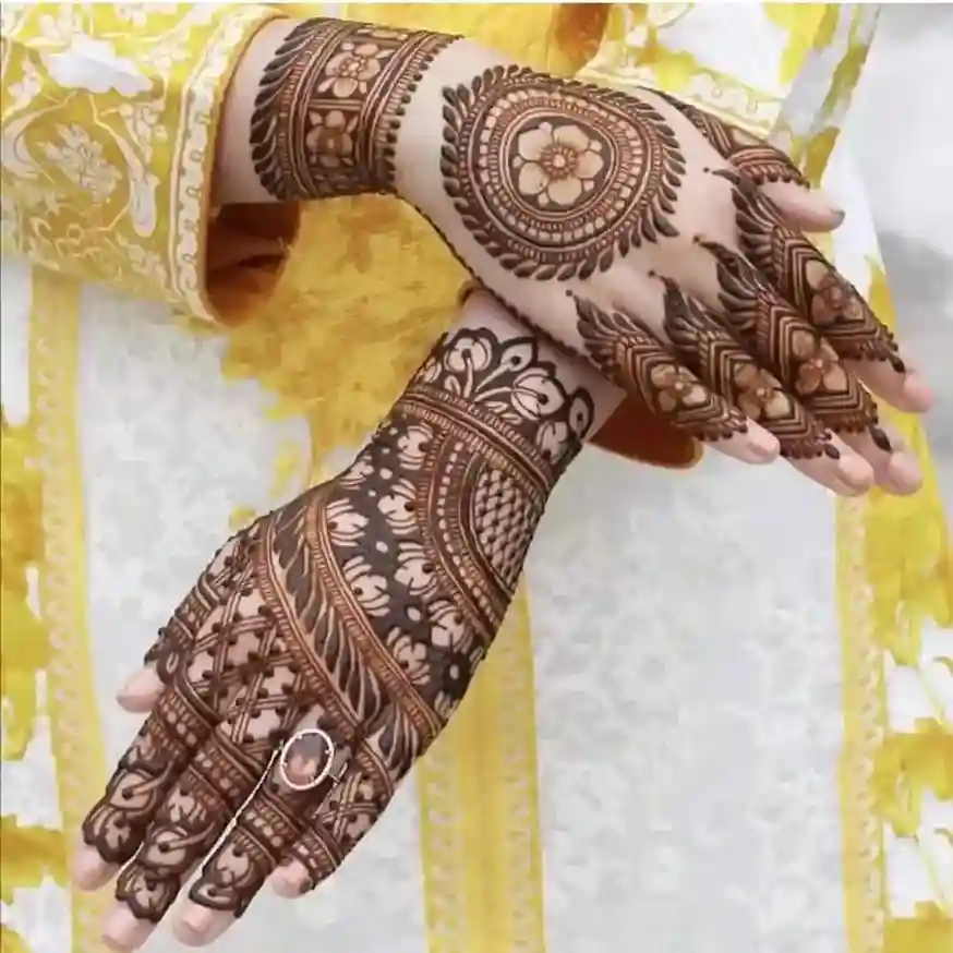 Flower Mehndi Design For Front Hand