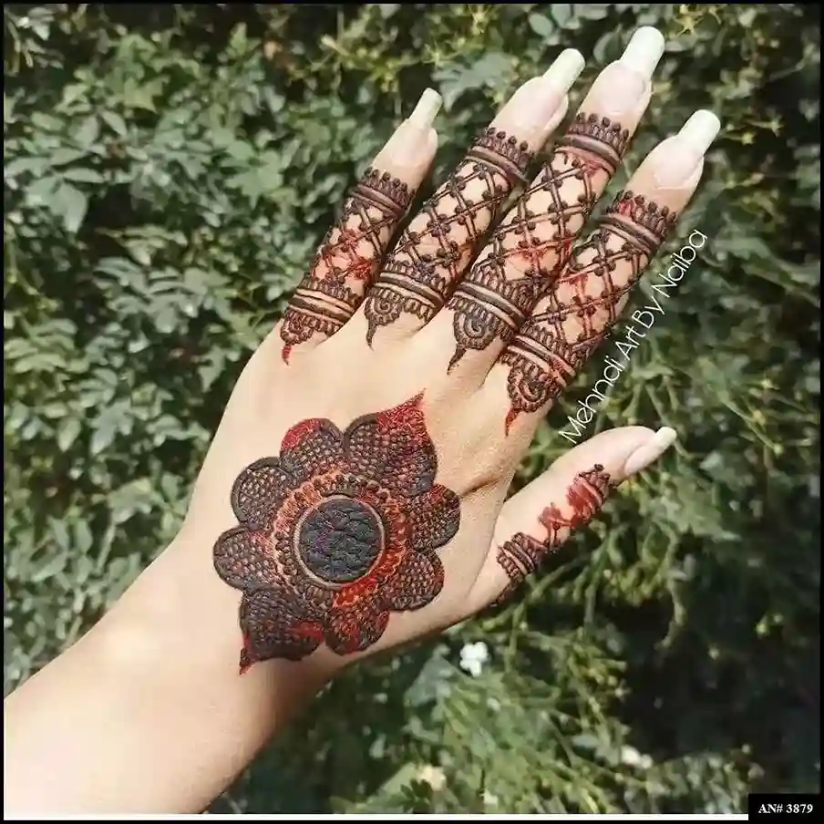 Flower Mehndi Design For Front Hand