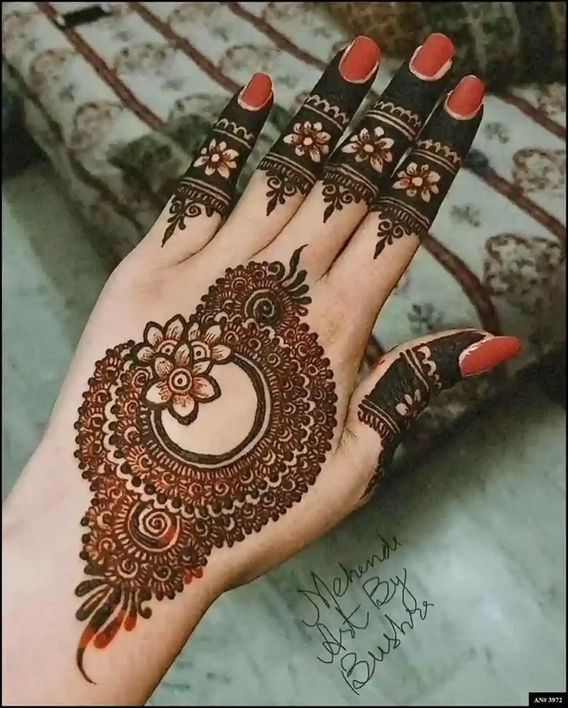 Flower Mehndi Design For Front Hand