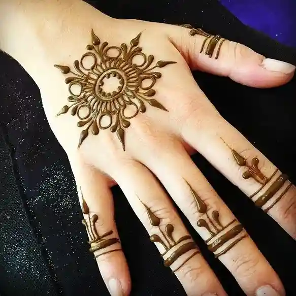 Flower Mehndi Design For Front Hand