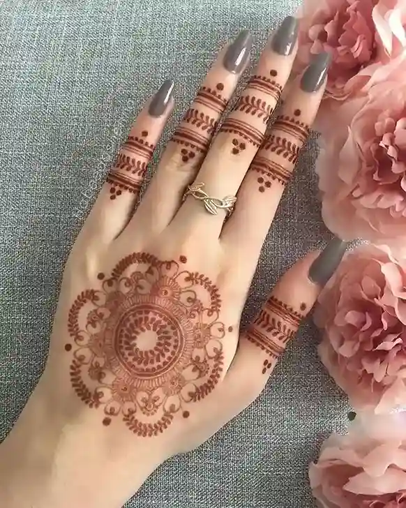 Flower Mehndi Design For Front Hand