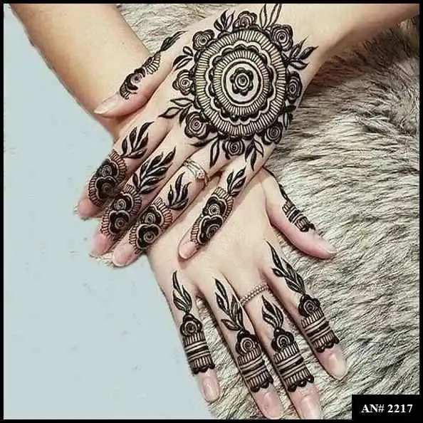 Flower Mehndi Design For Front Hand