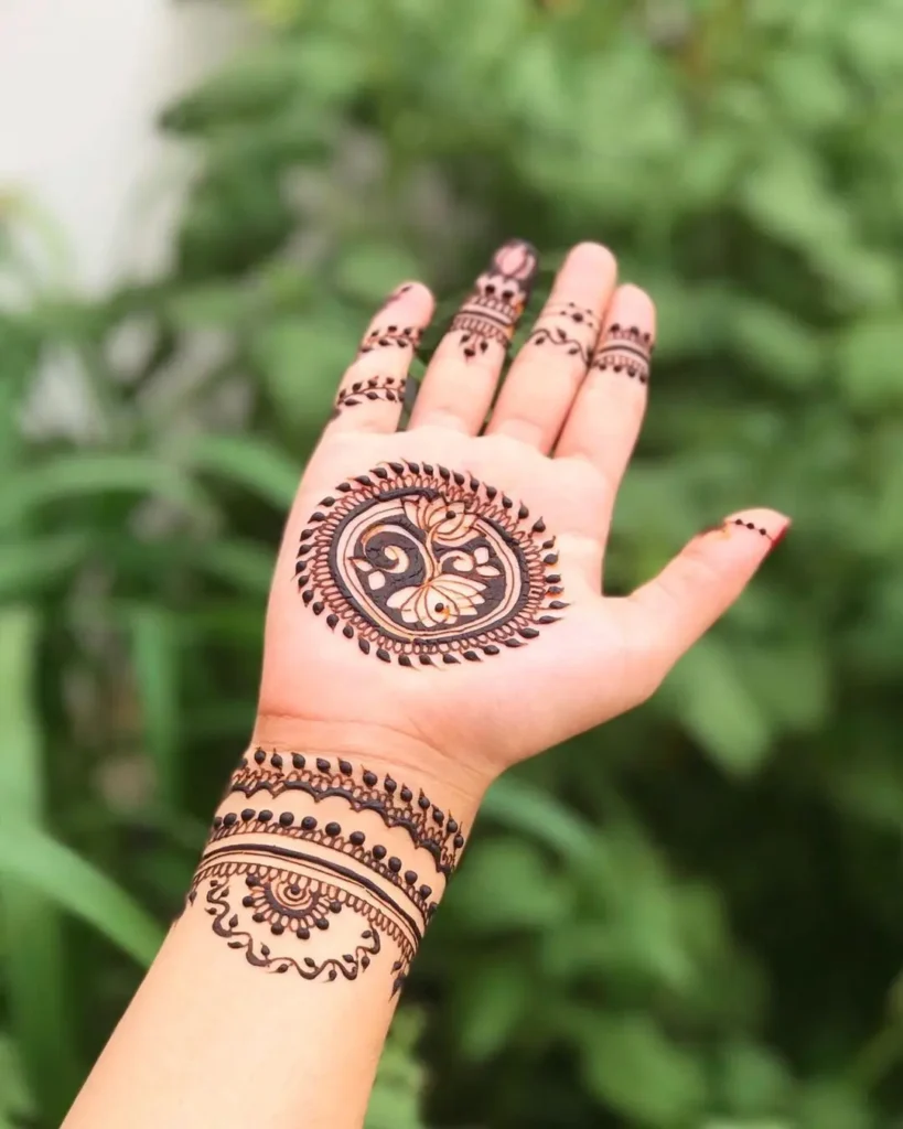 Flower Mehndi Design For Front Hand