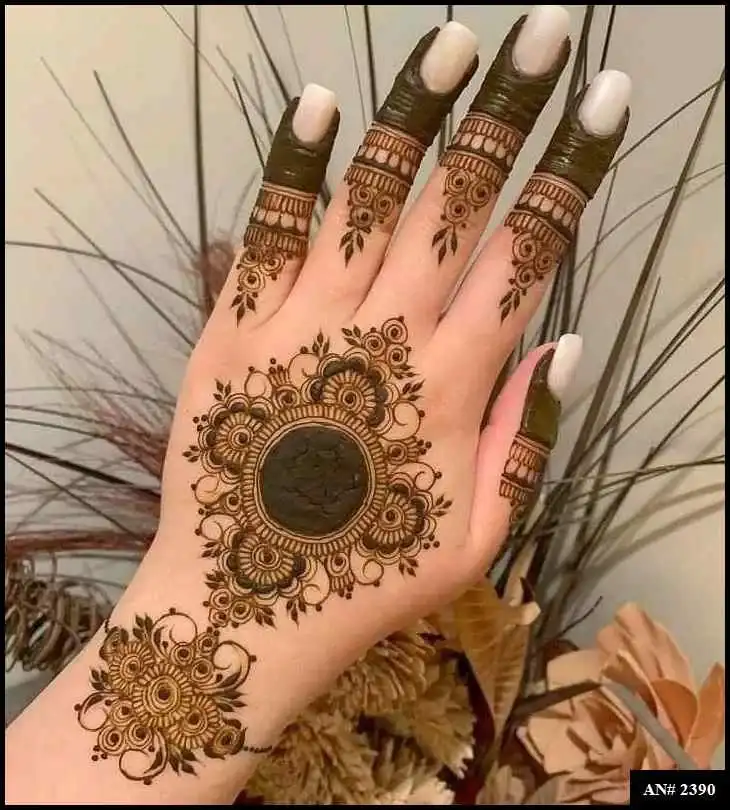 Flower Mehndi Design For Front Hand