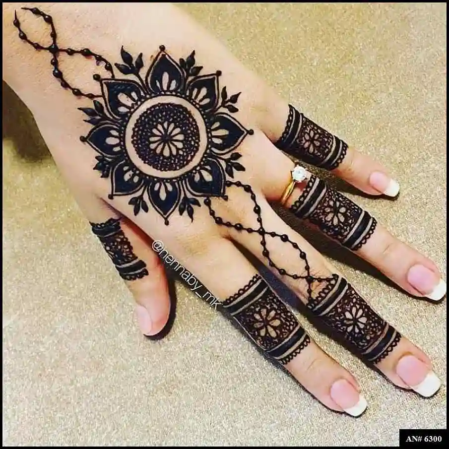 Flower Mehndi Design For Front Hand