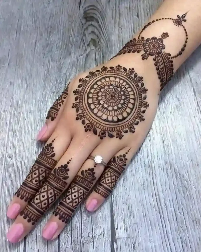 Flower Mehndi Design For Front Hand
