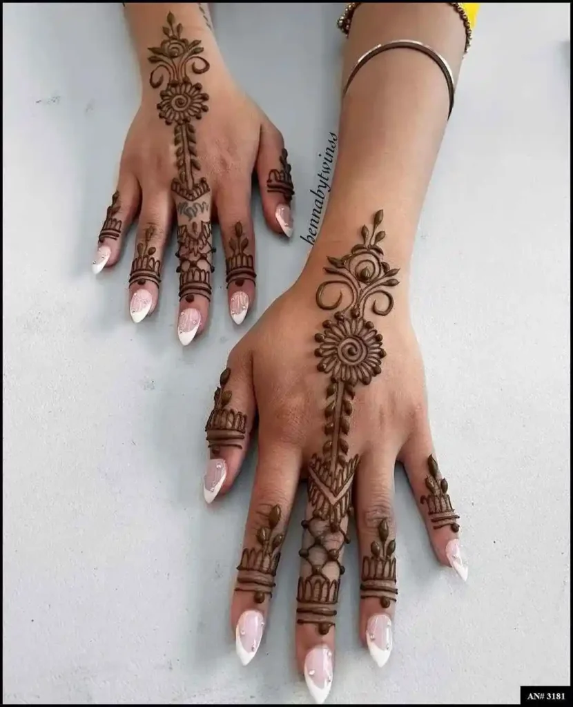 Flower Mehndi Design For Front Hand