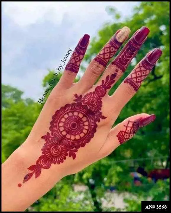 Flower Mehndi Design For Front Hand