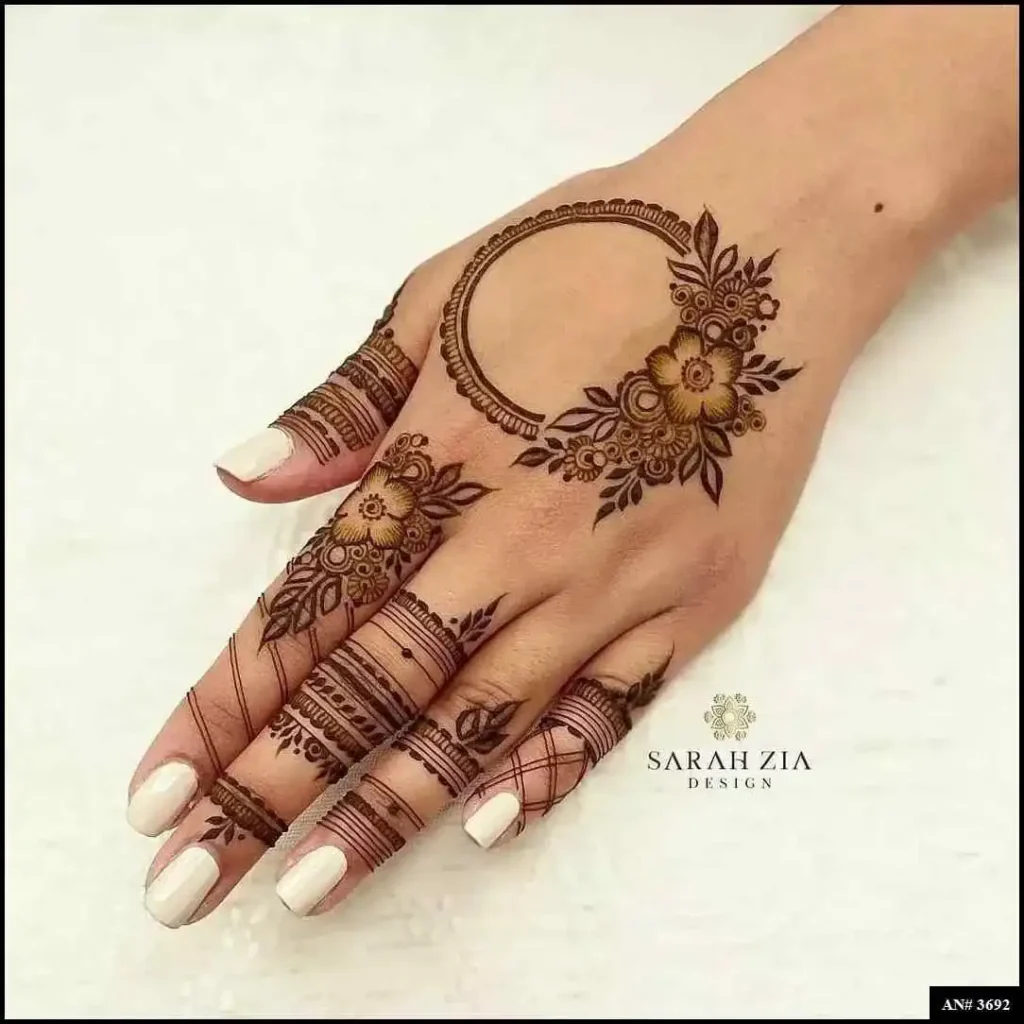 Flower Mehndi Design For Front Hand