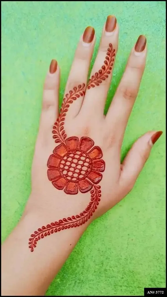 Flower Mehndi Design For Front Hand