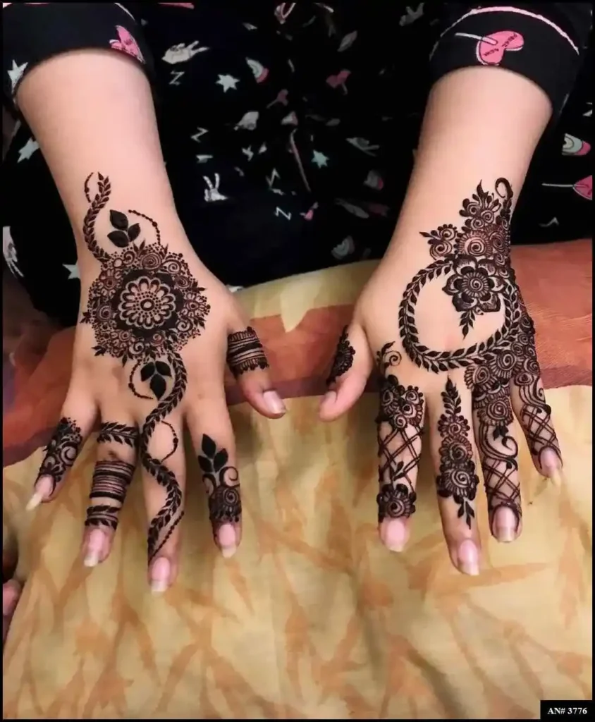 Flower Mehndi Design For Front Hand