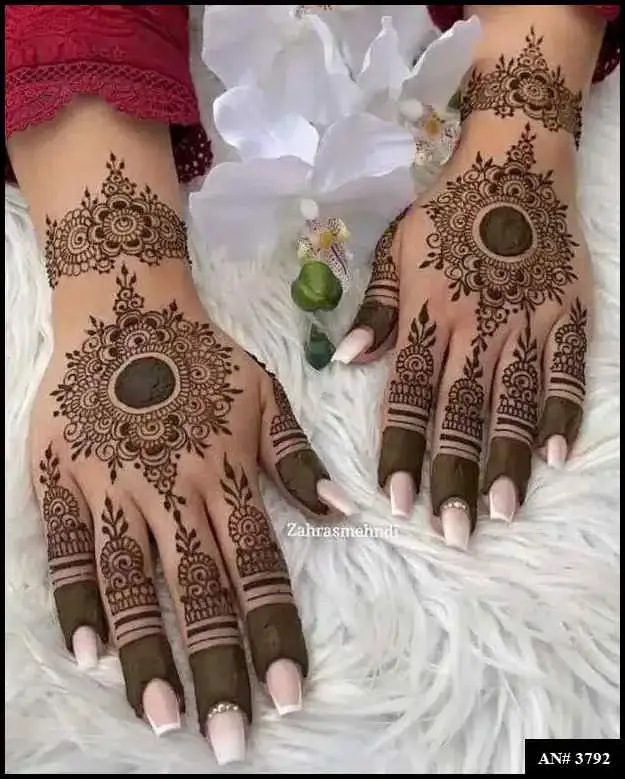Flower Mehndi Design For Front Hand