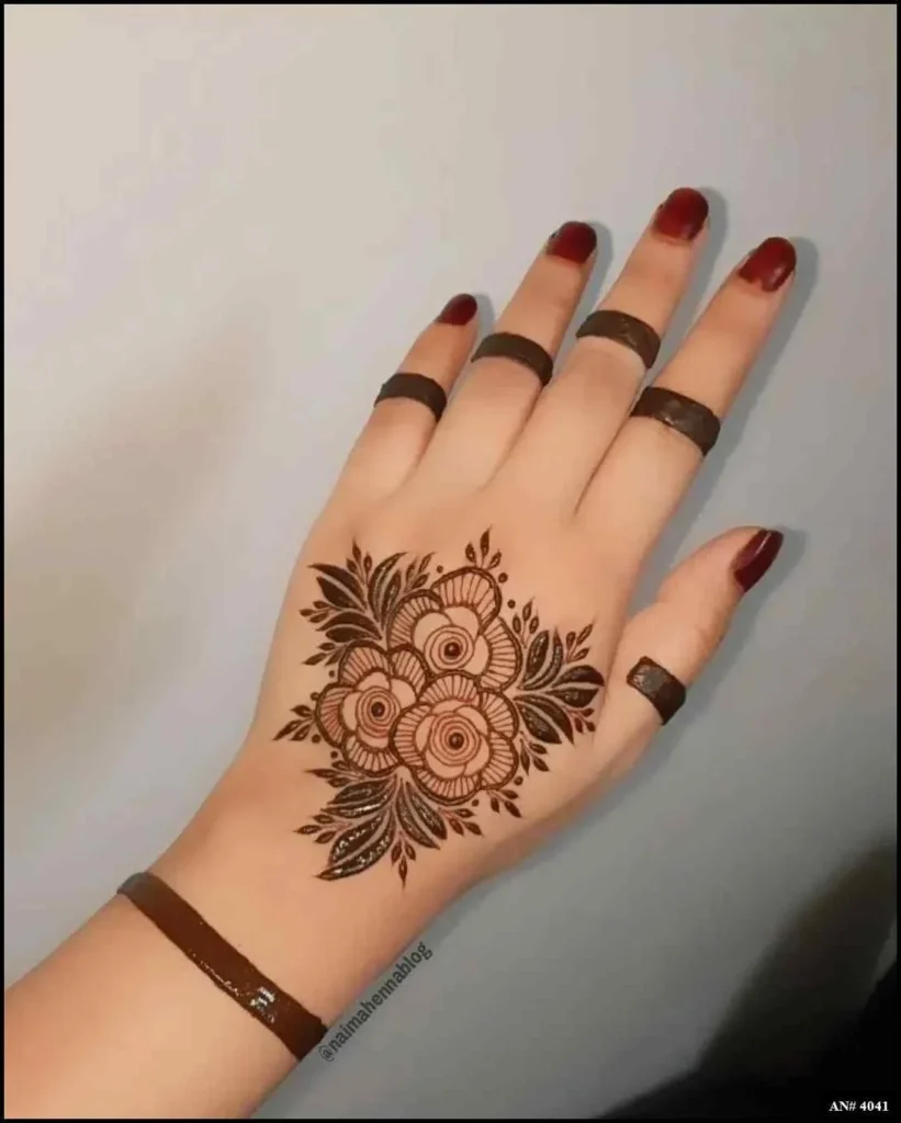 Flower Mehndi Design For Front Hand