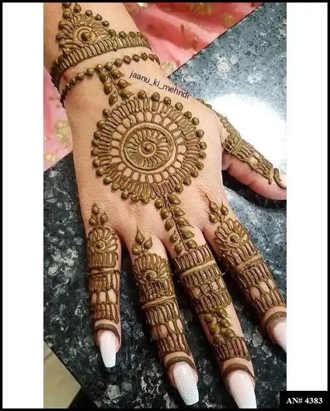 Flower Mehndi Design For Front Hand
