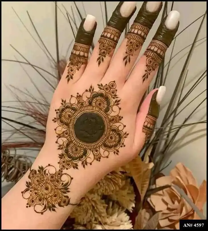 Flower Mehndi Design For Front Hand