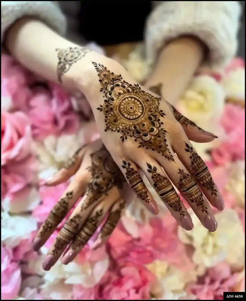 Flower Mehndi Design For Front Hand