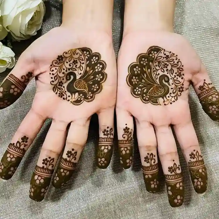 Flower Mehndi Design For Front Hand