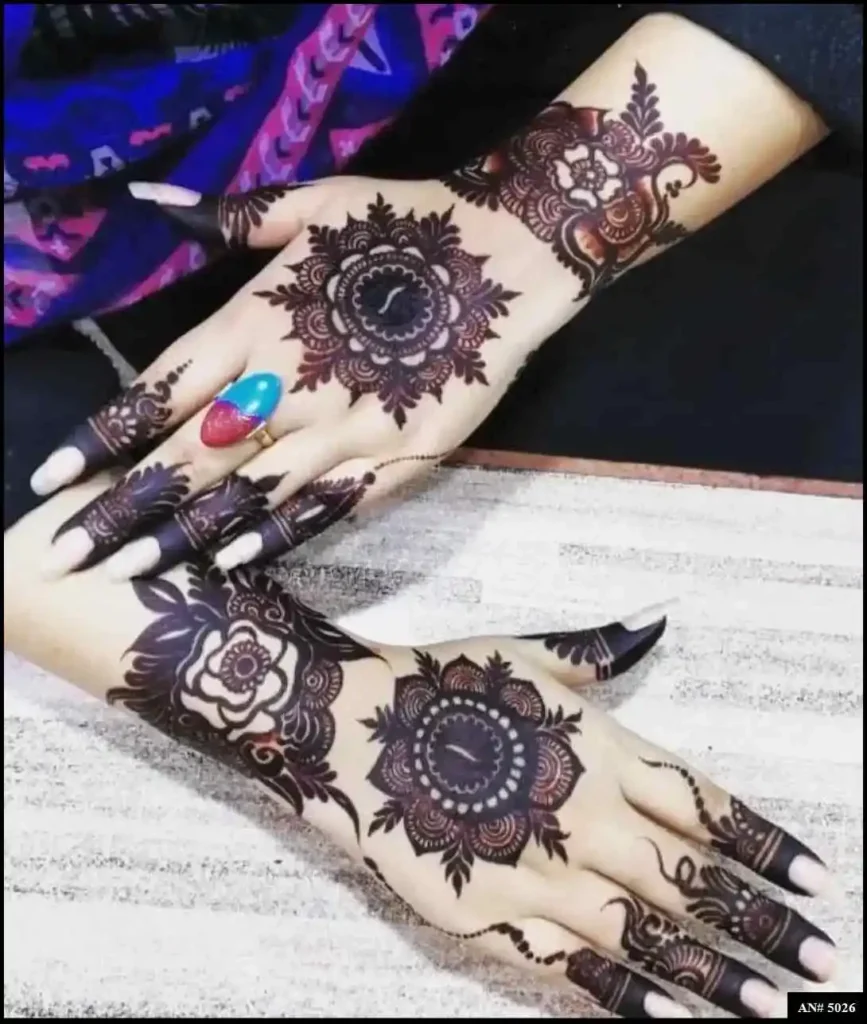 Flower Mehndi Design For Front Hand