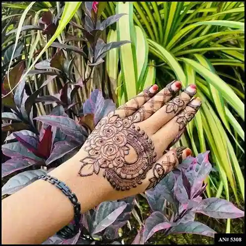 Flower Mehndi Design For Front Hand