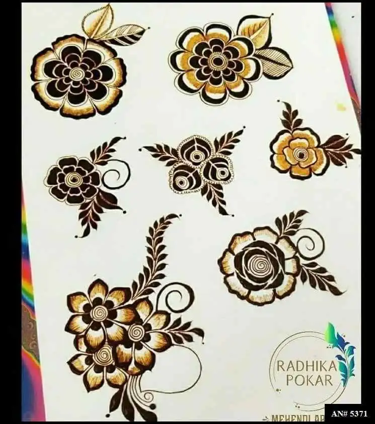 Flower Mehndi Design For Front Hand