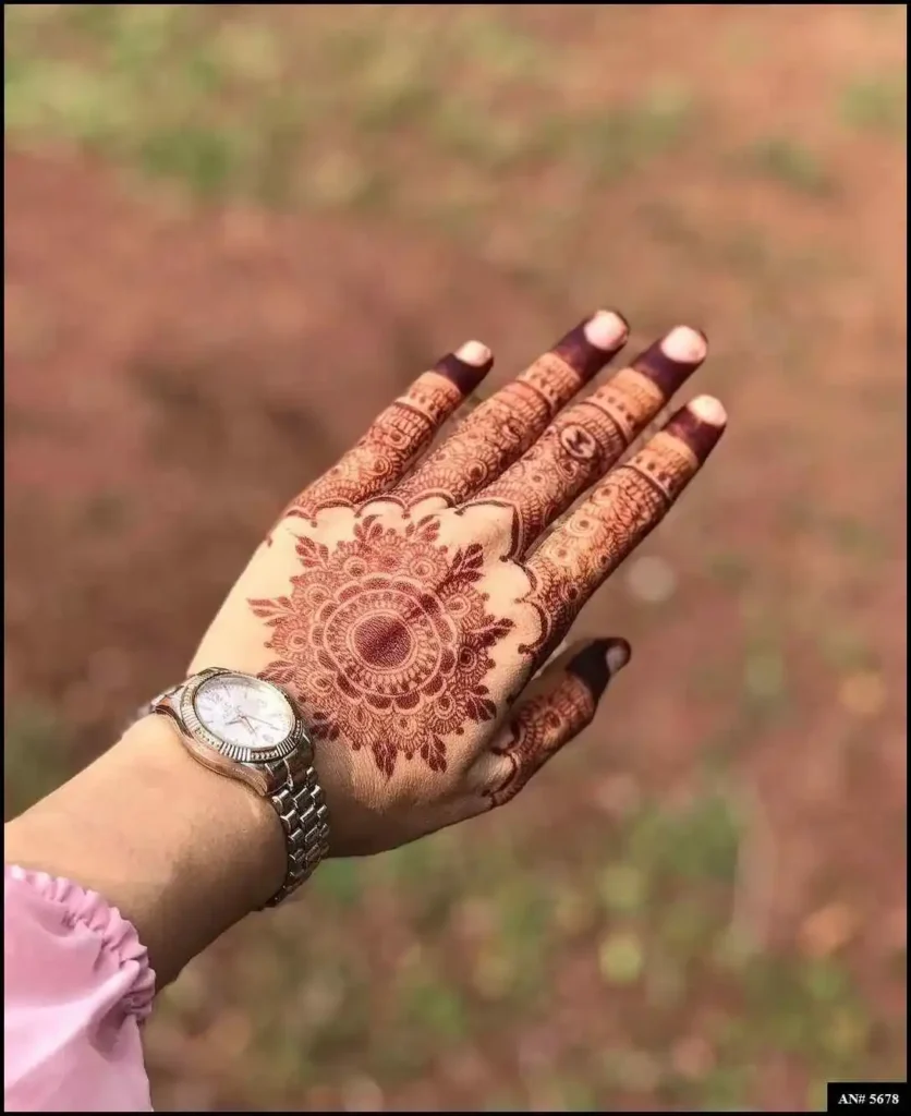 Flower Mehndi Design For Front Hand