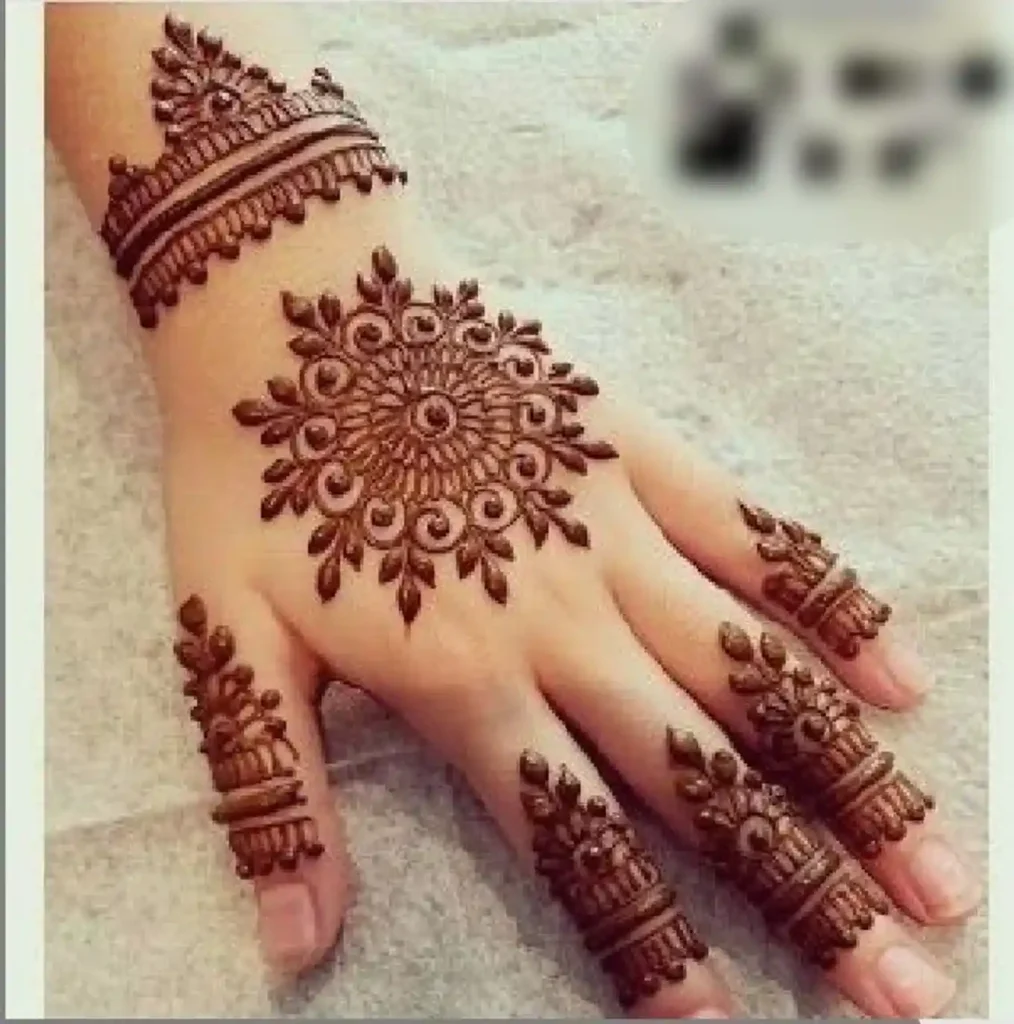 Flower Mehndi Design For Front Hand