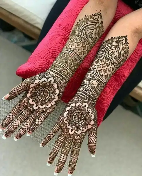 Modern full hand mehndi design