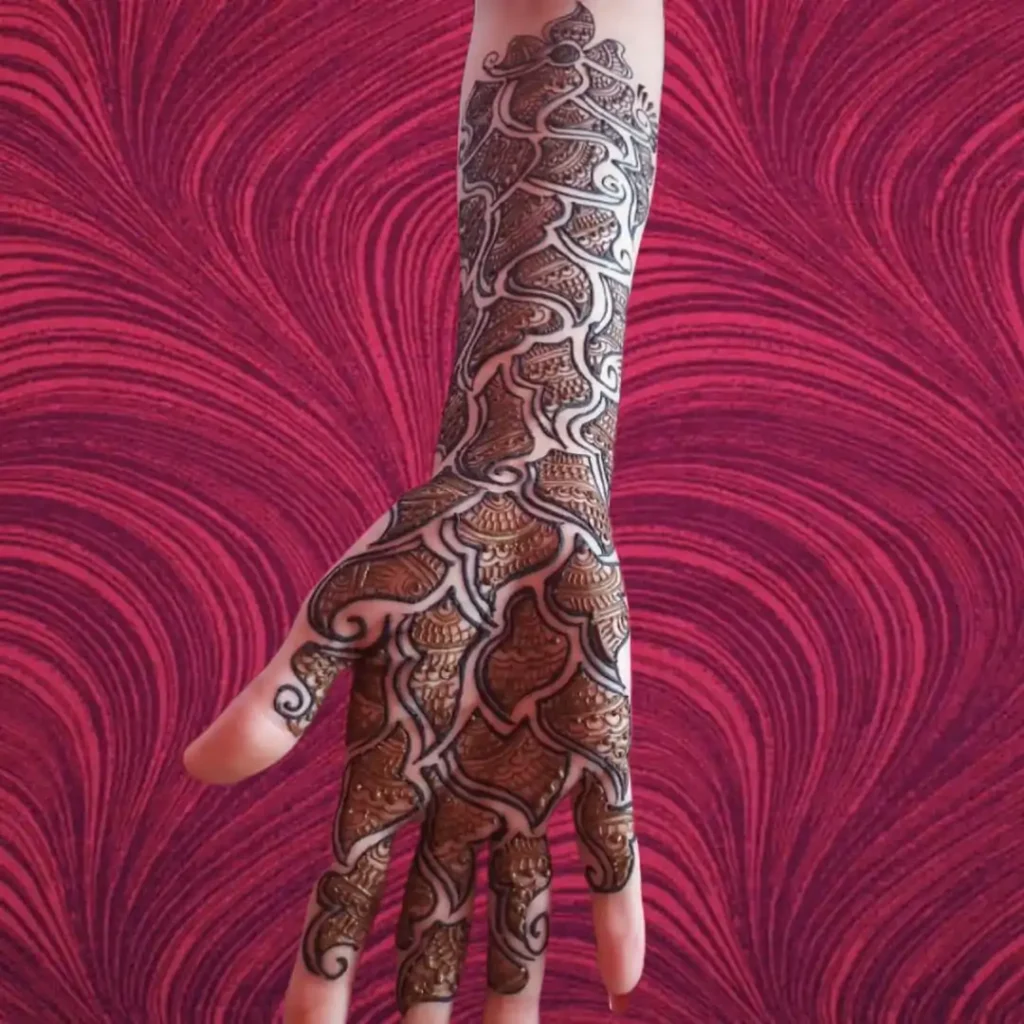 Stylish Full Hand Mehndi Design Front Side
