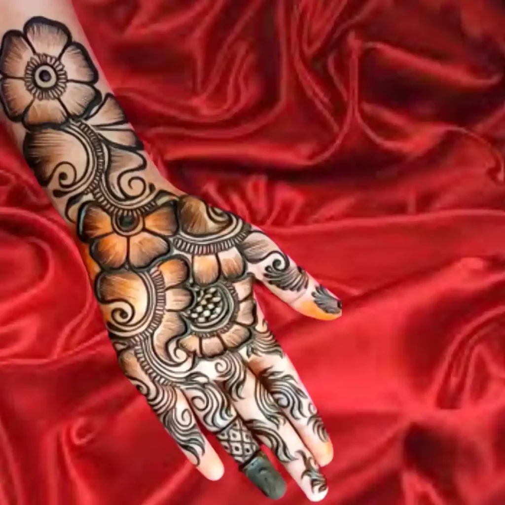 Stylish Mehndi Design For Left Front Full Hand