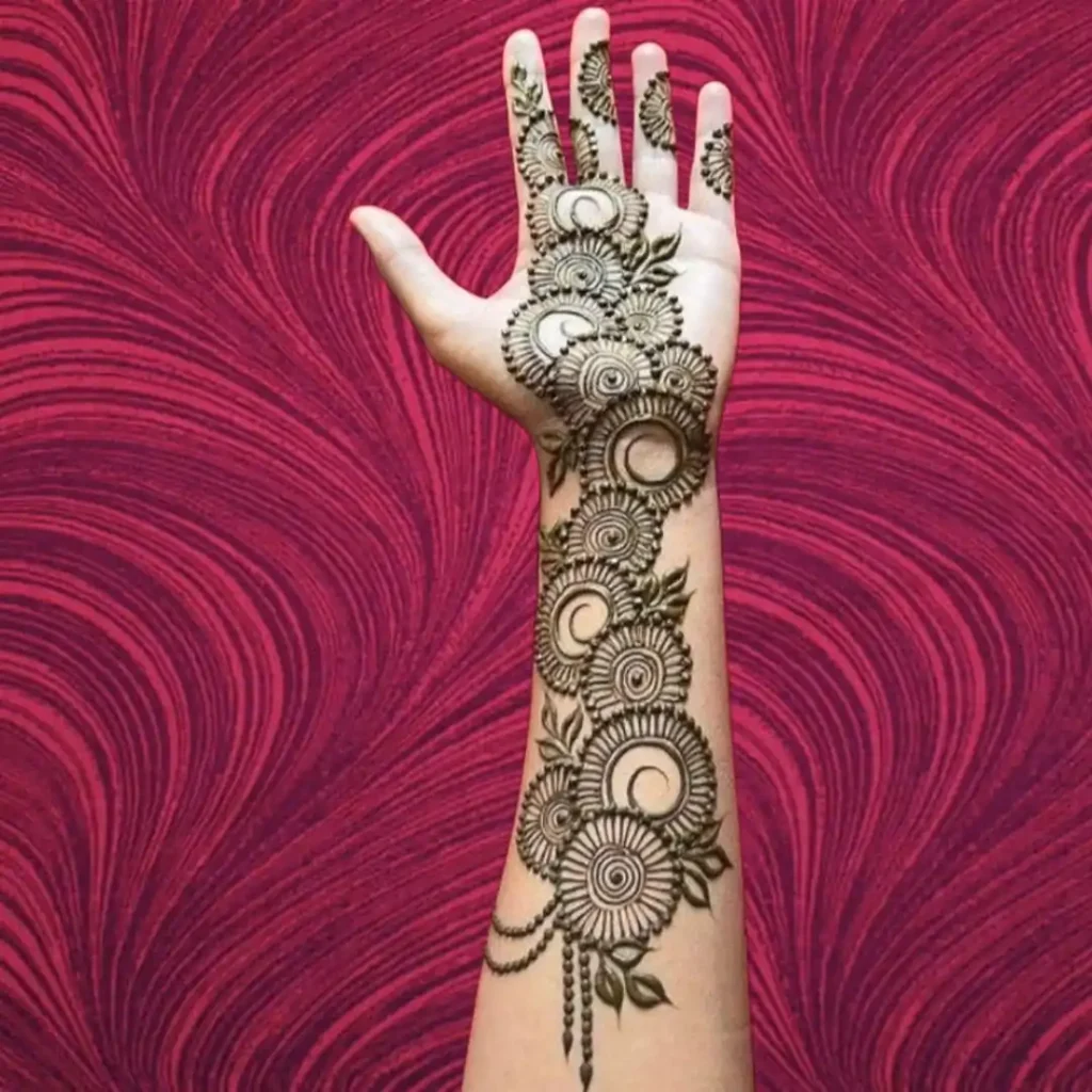 Stylish Mehndi Design For Left Front Full Hand